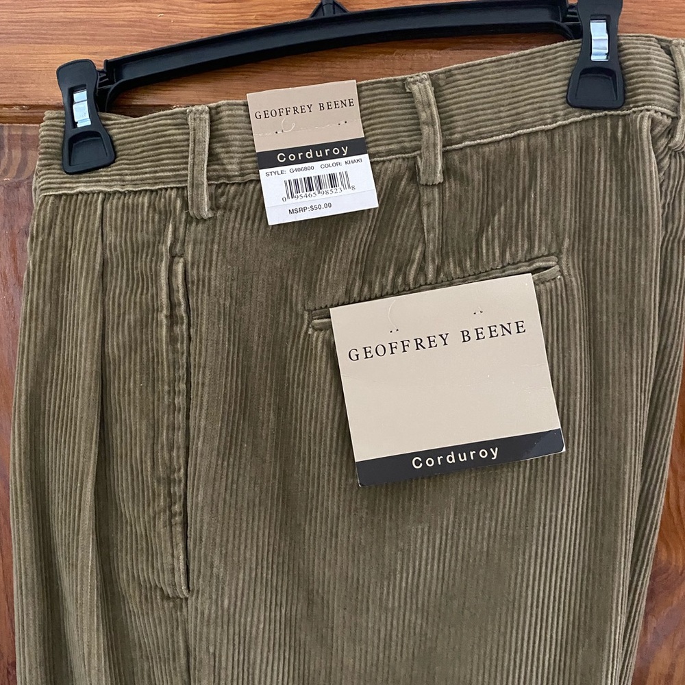 NWT Geoffrey Beene Corduroy Pants 36x34